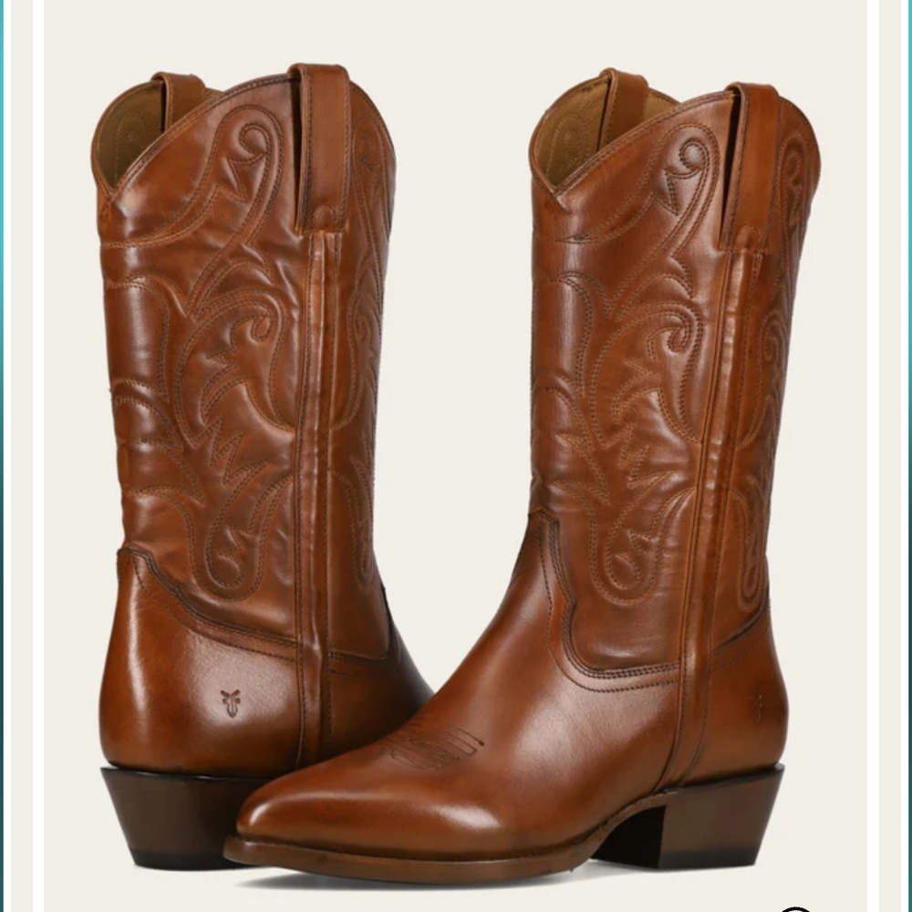 Frye Brown Leather Western Boots Mens Size 10